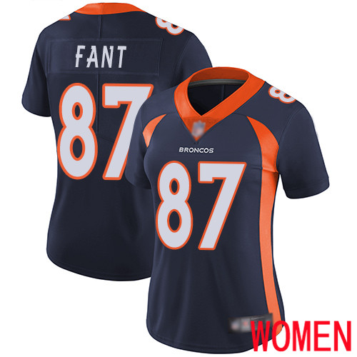 Women Denver Broncos #87 Noah Fant Navy Blue Alternate Vapor Untouchable Limited Player Football NFL Jersey